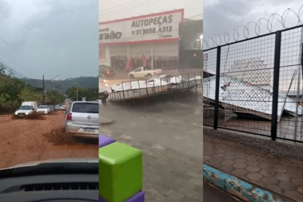 Temporal com ventos fortes causa estragos em João Monlevade
